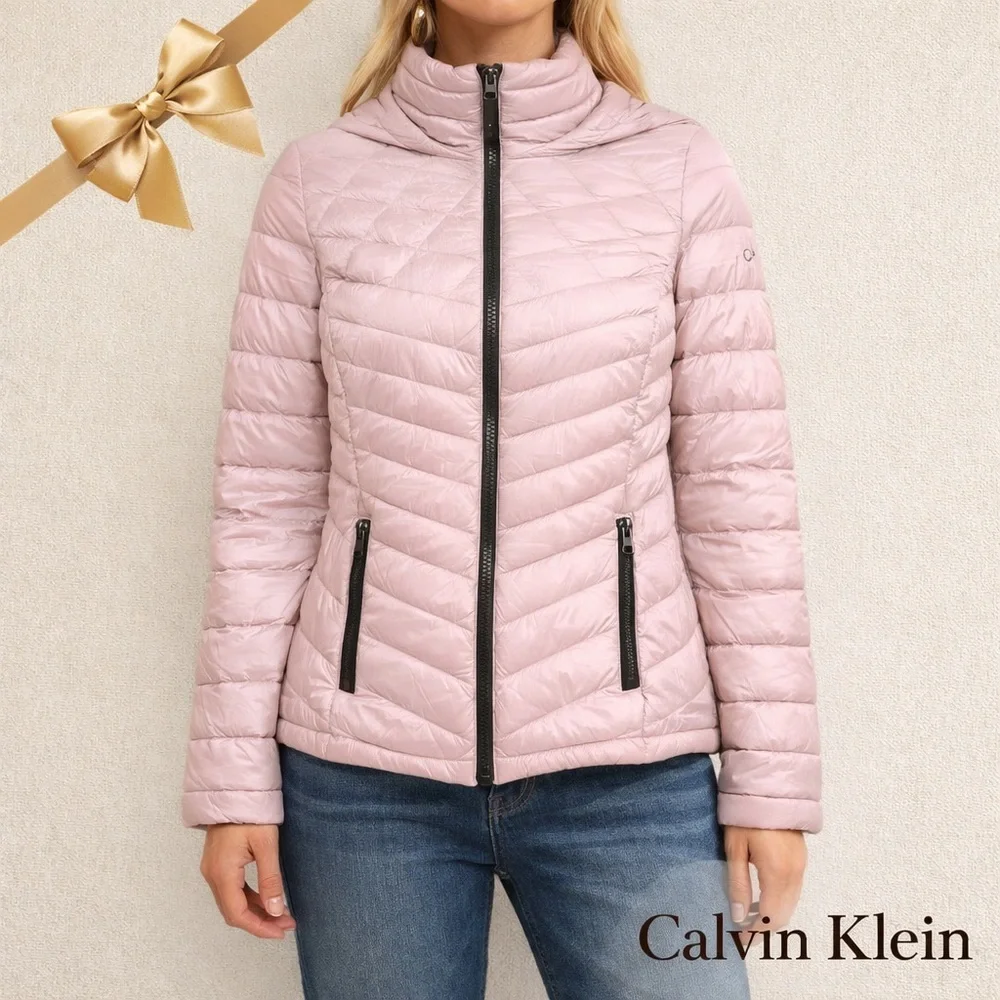 Calvin Klein Packable Down Blush Pink Puffer Jacket Small